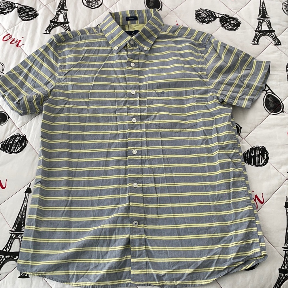 Men’s button down shirt.